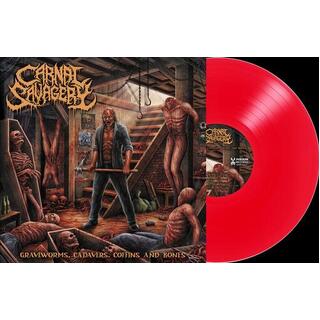 CARNAL SAVAGERY - Graveworms Cadavers Coffins & Bones - Clear Red
